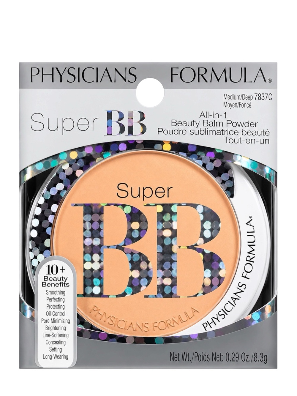 PHYSICIANS FORMULA SUPER BB ALL-IN-1 BEAUTY BALM POWDER IN MEDIUM/DEEP 7837C